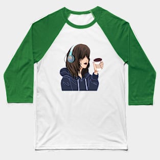 anime a girl have headphones Baseball T-Shirt